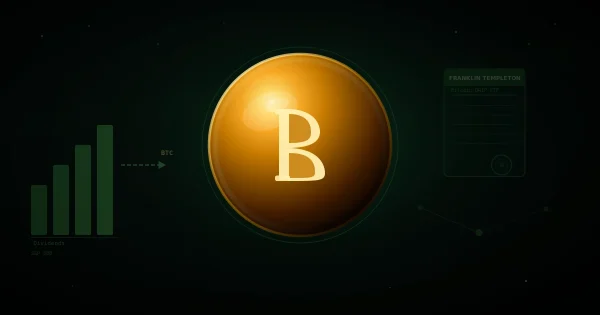 Franklin Templeton Registruoja du ETF Fondus, Kurie Akcijų Dividendus Automatiškai Paverčia Bitcoin